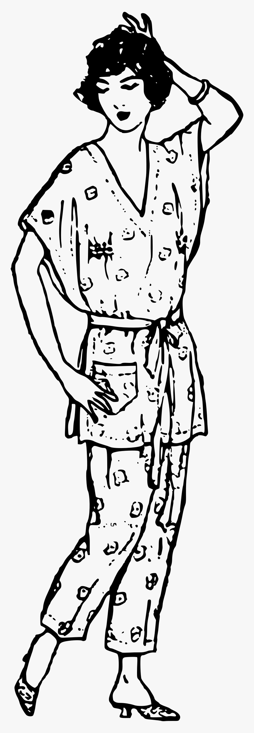 Pancake Clipart Pajama - Women In Pajama Drawing, HD Png Download, Free Download