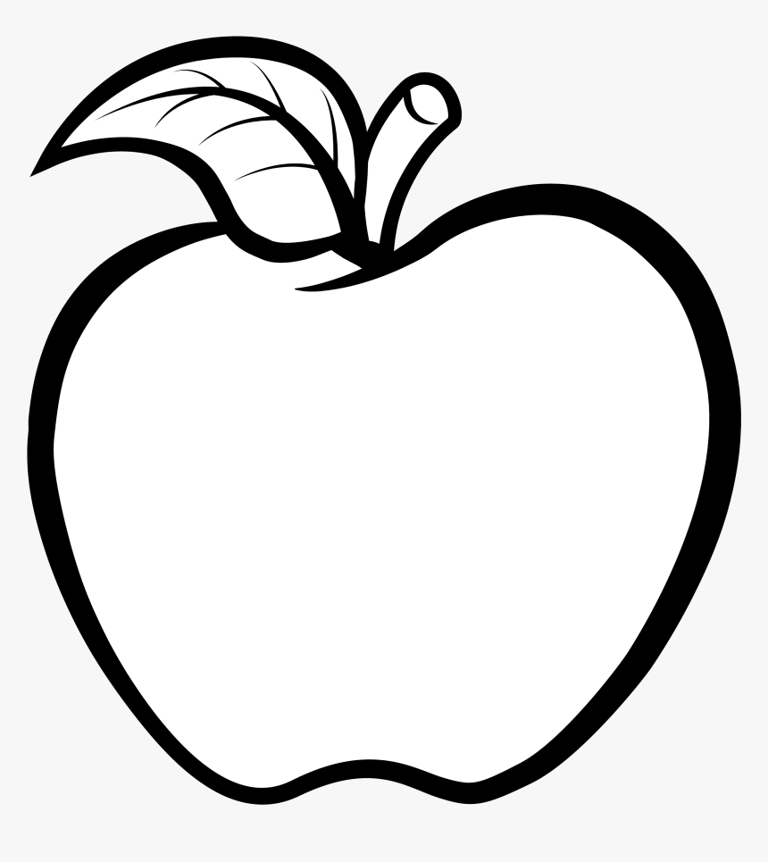 Black And White - White Apple Clip Art, HD Png Download, Free Download