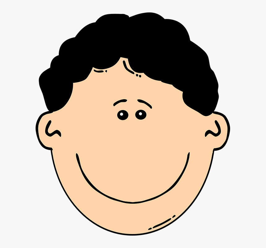 Transparent Man Face Png - Black Hair Boy Clipart, Png Download, Free Download