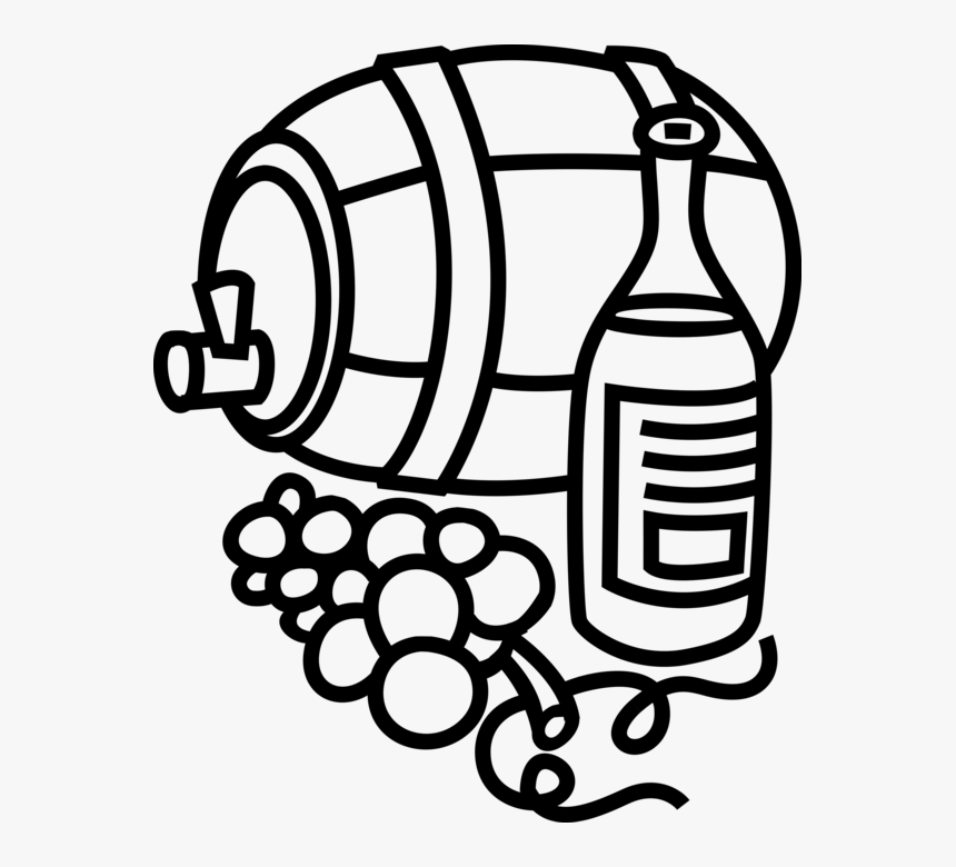 Vector Illustration Of Wine Barrel Cast With Fruit - Clipart Weinfass, HD Png Download, Free Download