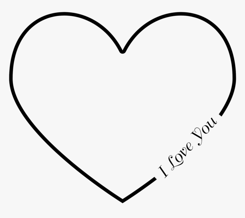 Black Love Heart Outline HD Png Download Kindpng