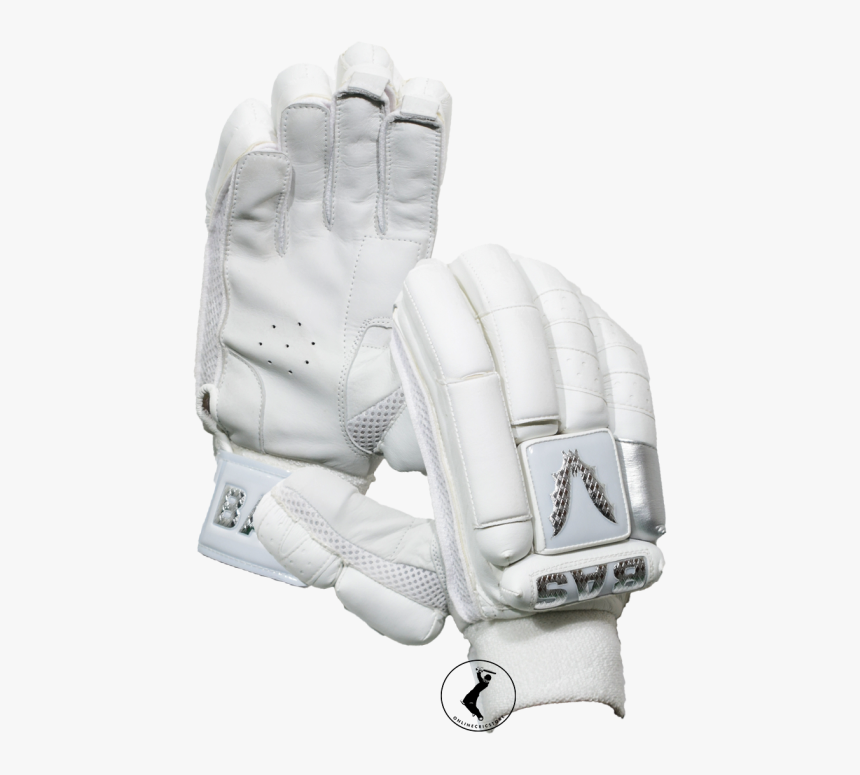 Bas Vampire Pro White Silver Cricket Batting Gloves - Bas Cricket Batting Gloves, HD Png Download, Free Download