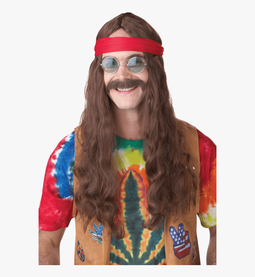 Hippie Man Wig - Hippie With Long Hair, HD Png Download, Free Download