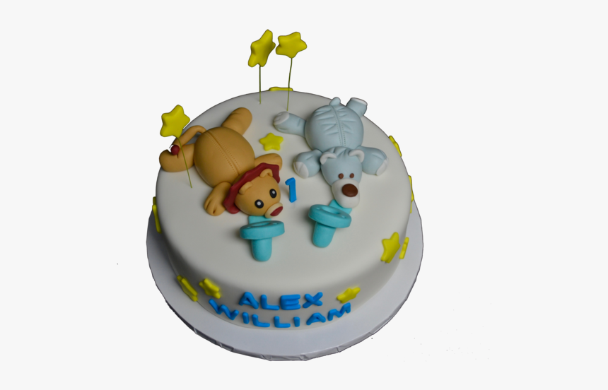 Wubbanub Pacifiers Cake With Yellow Stars For Twin - Birthday Cake, HD Png Download, Free Download