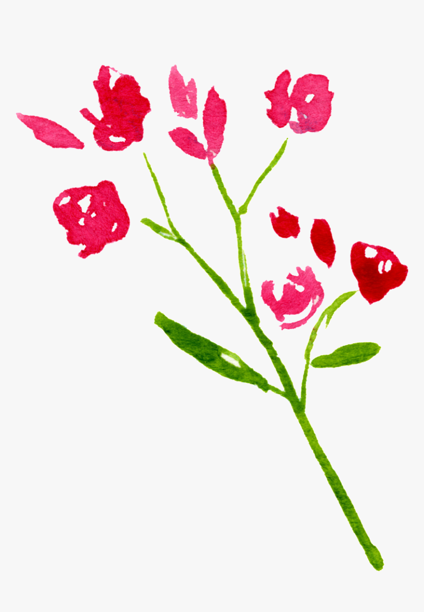 Red Flower Leaf Cartoon Transparent - Gilliflower, HD Png Download, Free Download