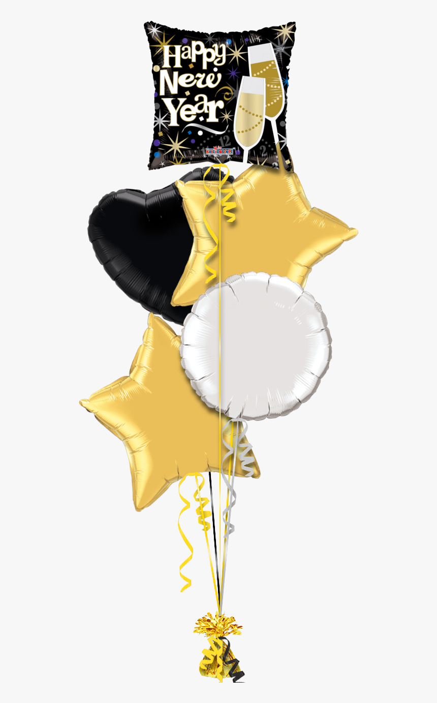 Happy New Year Flutes Christmas Balloon - Balloon, HD Png Download, Free Download