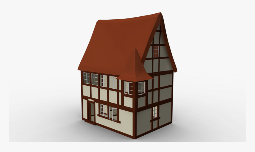 Added In More Wooden Beams, Windows, And Broke Up Some - Roof, HD Png Download, Free Download