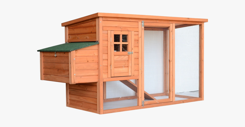 Pawhut 78 Deluxe Wooden Chicken Coop Hen House W Backyard - Chicken Coop, HD Png Download, Free Download