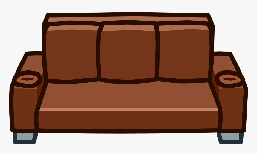 Couch Clipart Wooden Sofa - Brown Sofa Clip Art, HD Png Download, Free Download
