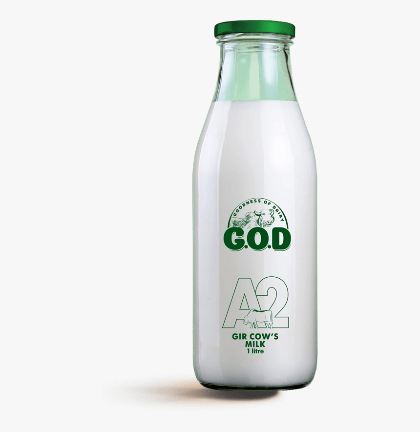 Organic Gir Cow Milk, Desi Gir Cow, G - Milk Bottle Png, Transparent Png, Free Download