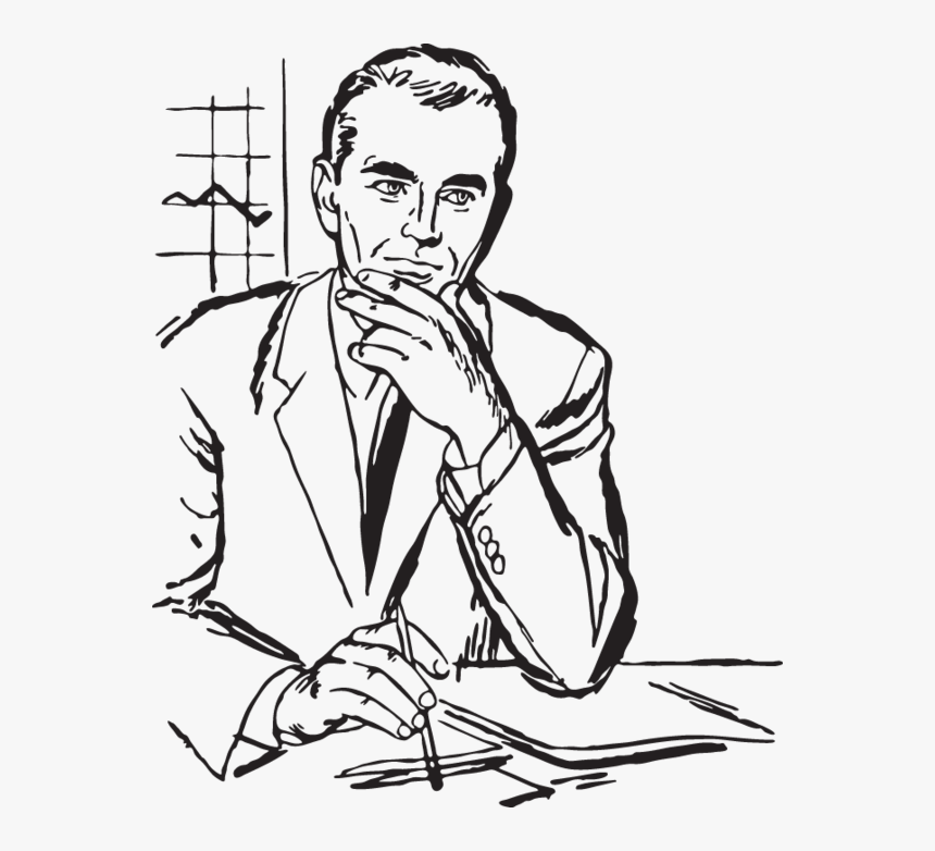 Realistic Line Art Man, HD Png Download, Free Download