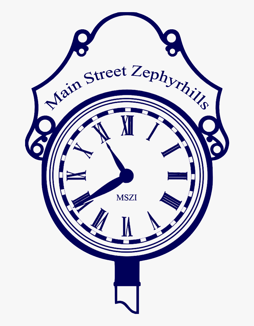 Main Street Clock Logo Transparent Background Blue - Wall Clock, HD Png Download, Free Download