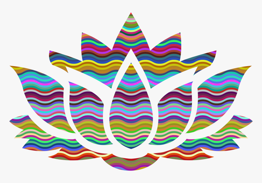 Prismatic Waves Lotus Flower Silhouette Clip Arts - Bunga Teratai Vector Png, Transparent Png, Free Download