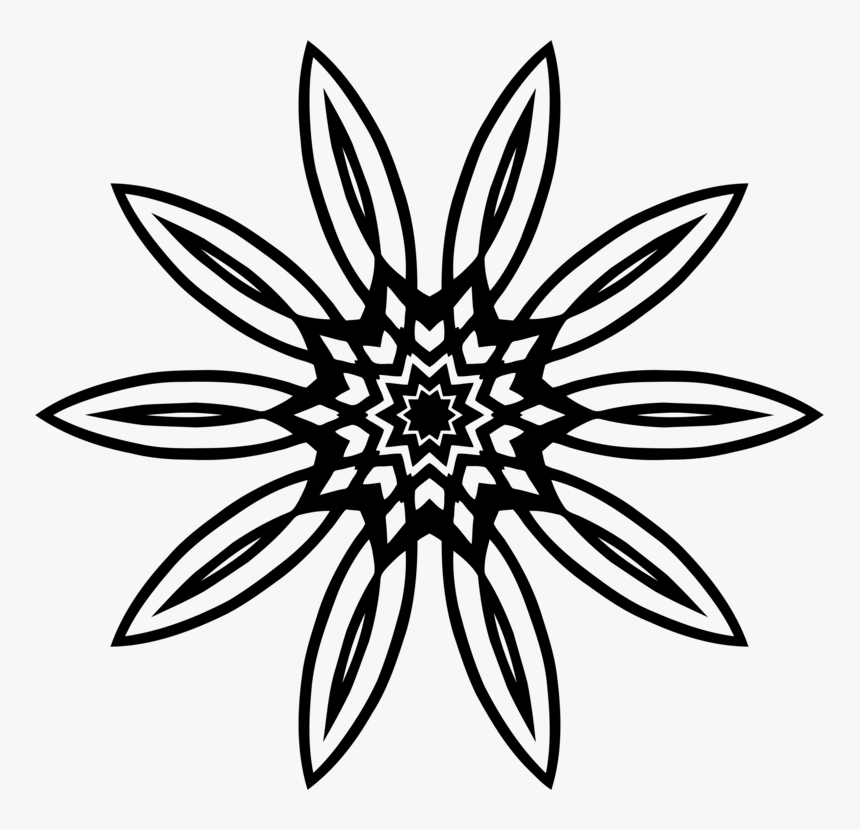 Transparent Flower Line Png - Flower Drawing Abstract Transparent, Png Download, Free Download