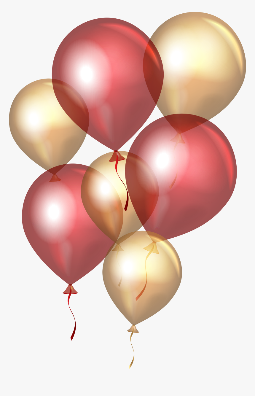 Gold Balloons Png - Red Gold Balloon Png, Transparent Png, Free Download