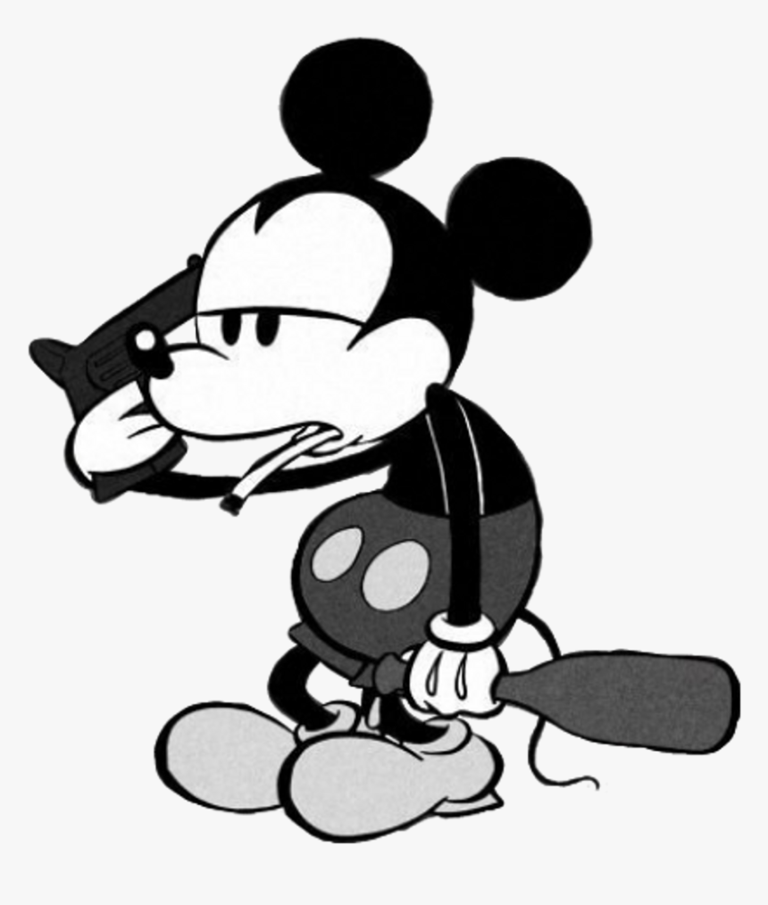 Mickey Mickeymouse Blackandwhite Mouse Cartoon Cartoons - Depressed Mickey Mouse Sad, HD Png Download, Free Download