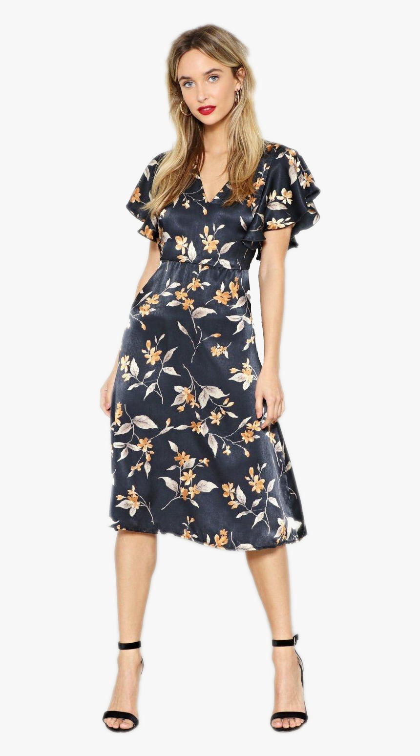 Midi Dress Png Download Image - Day Dress, Transparent Png, Free Download