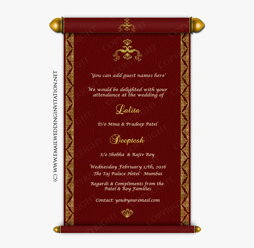 Thumb Image - Wedding E Invitation Card Template, HD Png Download, Free Download