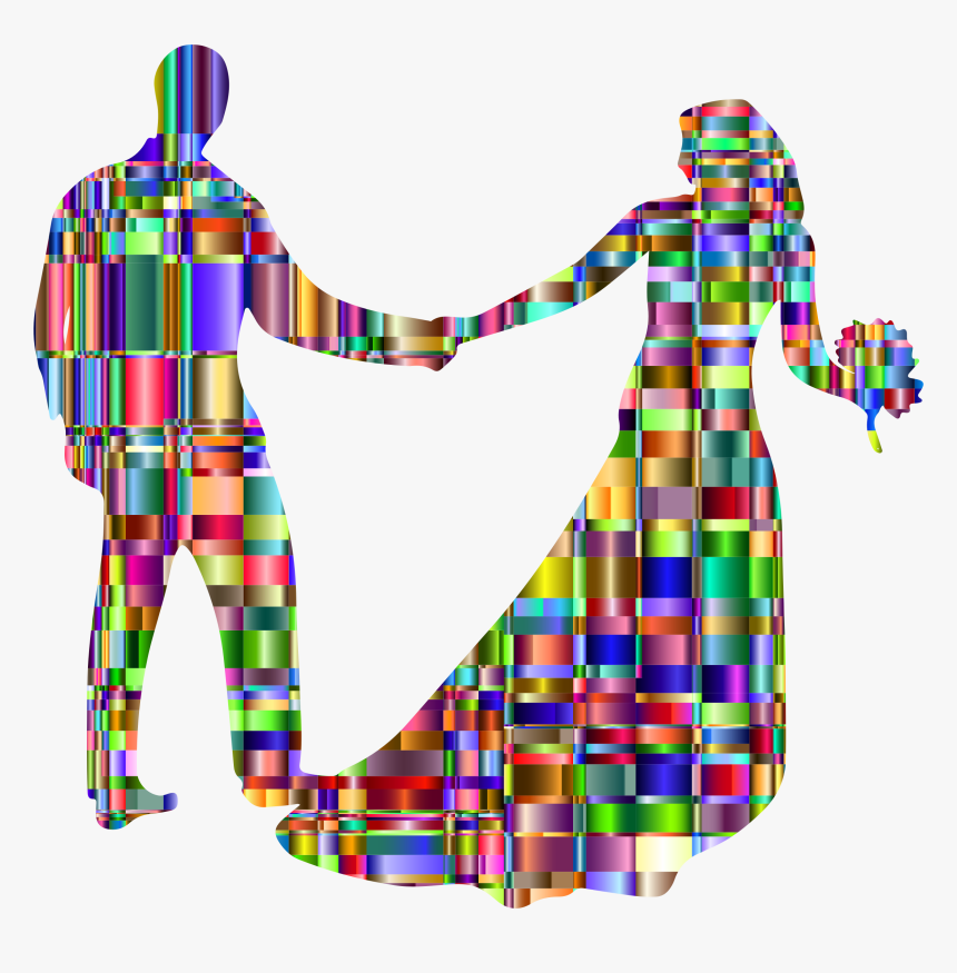 This Free Icons Png Design Of Checkered Chromatic Marriage - Husband And Wife Silhouette, Transparent Png, Free Download