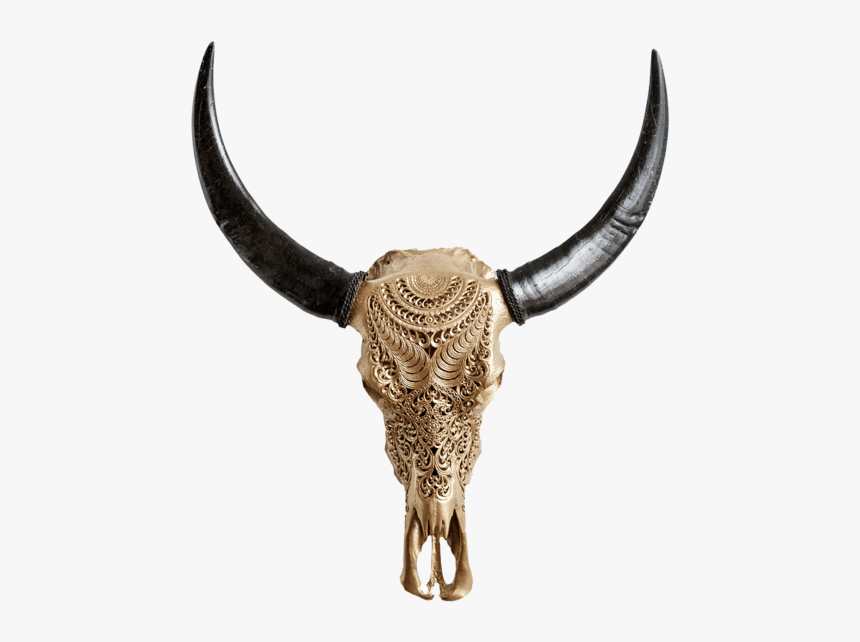 Carved Buffalo Skull - Bull, HD Png Download, Free Download