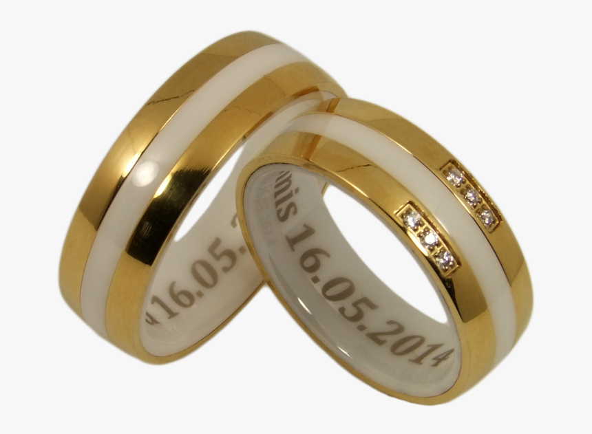 2 Couple Rings Ceramic And Stainless Steel - Keramik Trauringe, HD Png Download, Free Download