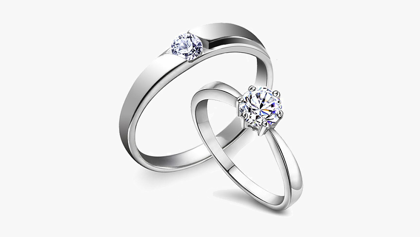 Diamond Jewellery Cubic Engagement Wedding Ring Zirconia - Wedding Ring Silver Png, Transparent Png, Free Download
