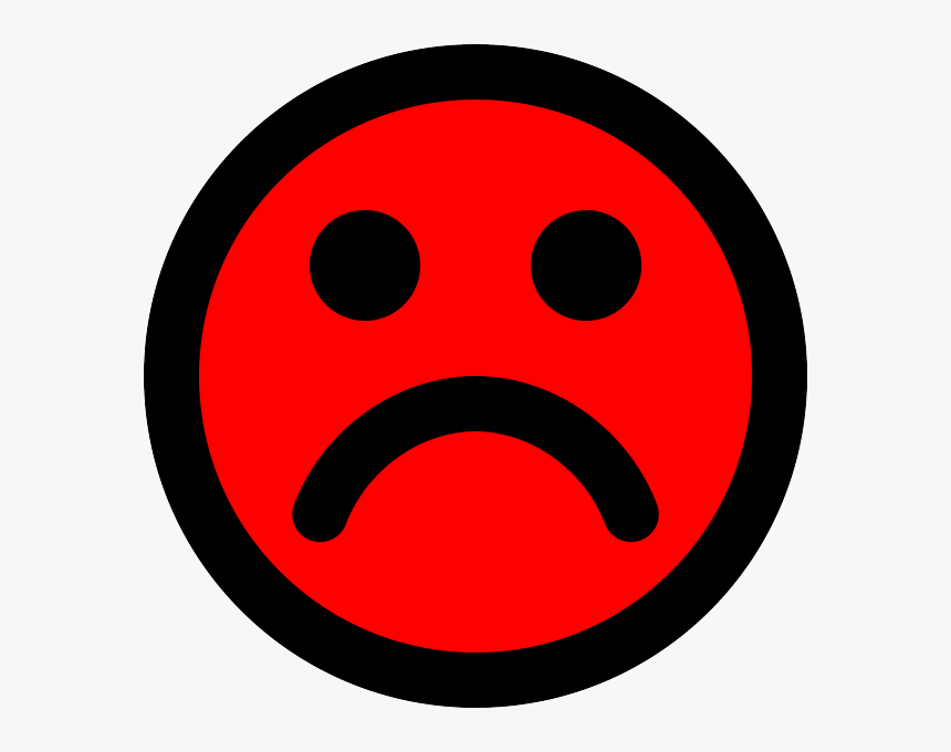 Red Sad Smiley Face Clipart , Png Download - Sad Smiley Red, Transparent Png, Free Download