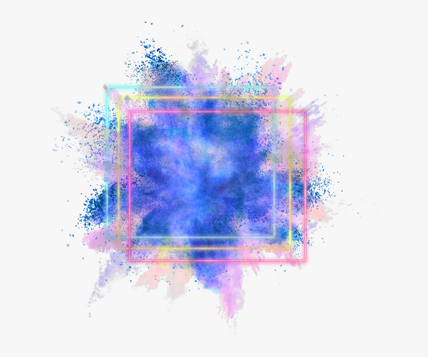 #color #splash #neon #blue #pink #awsome #sticker #square - Modern Art, HD Png Download, Free Download