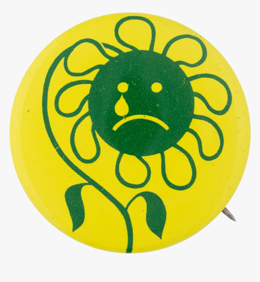 Sad Green Flower Smileys Button Museum - Circle, HD Png Download, Free Download