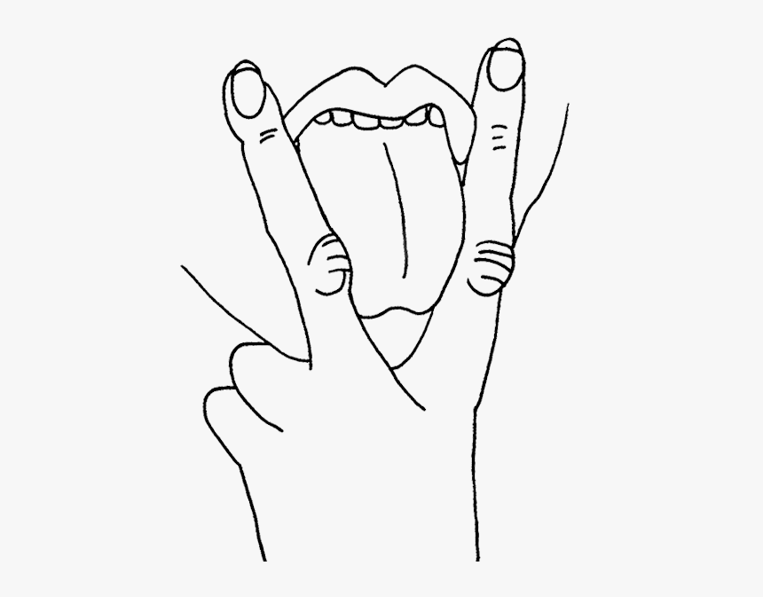 V Sign Apparel Design Signs Hand Hand Signs Sign Vag - Line Art, HD Png Download, Free Download