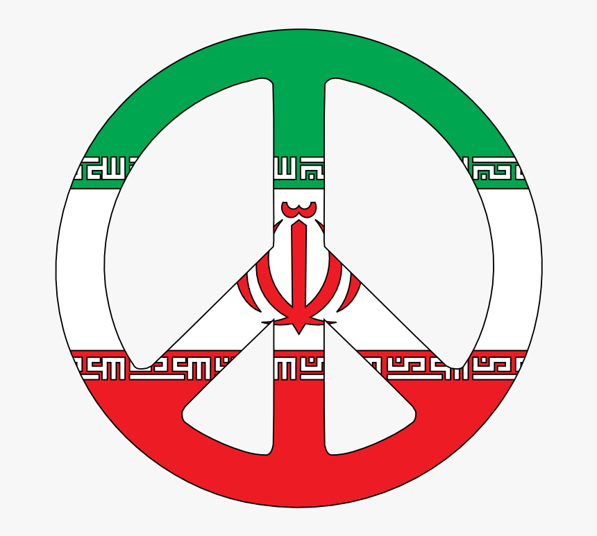 Scalable Vector Graphics Svg Iran Flag Peace Sign 2 - Iran Flag Peace Symbol, HD Png Download, Free Download