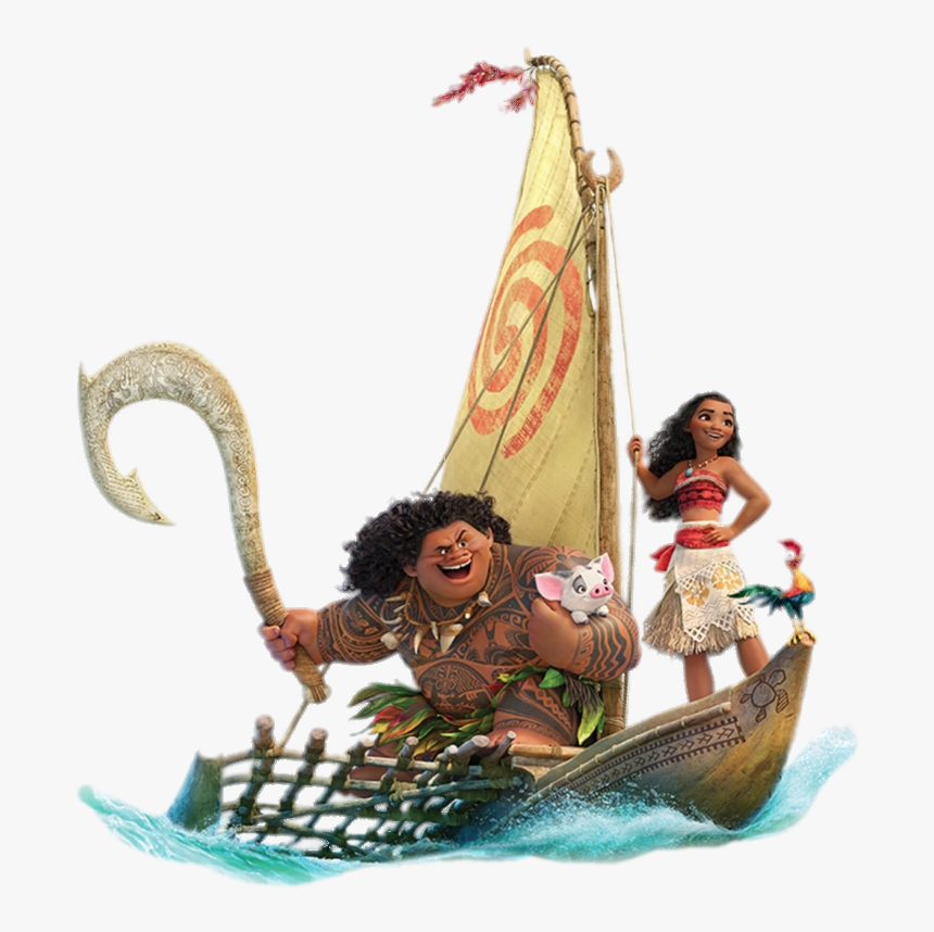 Moana And Maui On Boat, HD Png Download, Free Download