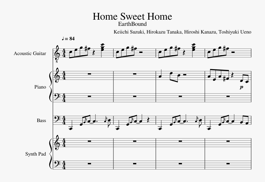 Home Sweet Home Earthbound Theme Guitar Tab, HD Png Download, Free Download