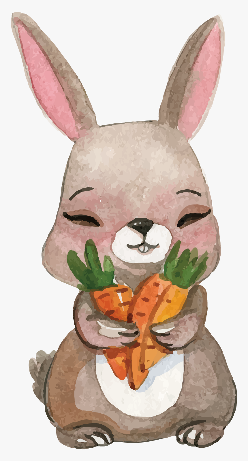 Watercolor Painting Illustration Small - Easter Bunny Watercolor Png, Transparent Png, Free Download