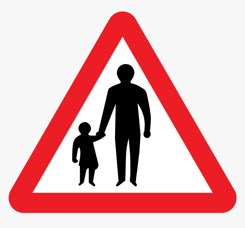Road Sign Silhouette At - Pedestrians On The Road Sign, HD Png Download, Free Download