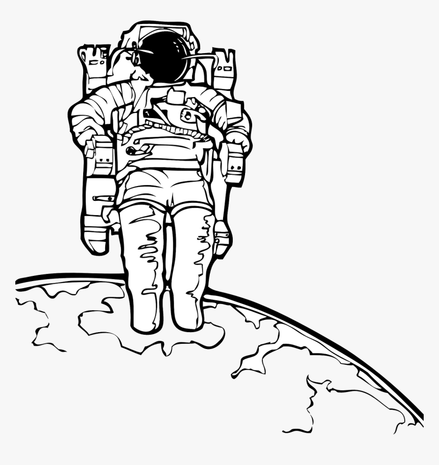 Astronaut Clipart Black And White, HD Png Download, Free Download