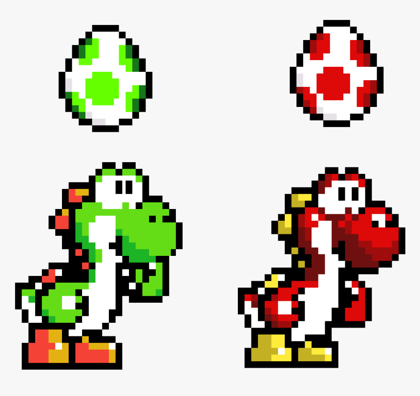 Yoshi And Yoshi Egg - Super Mario Yoshi Pixel, HD Png Download, Free Download