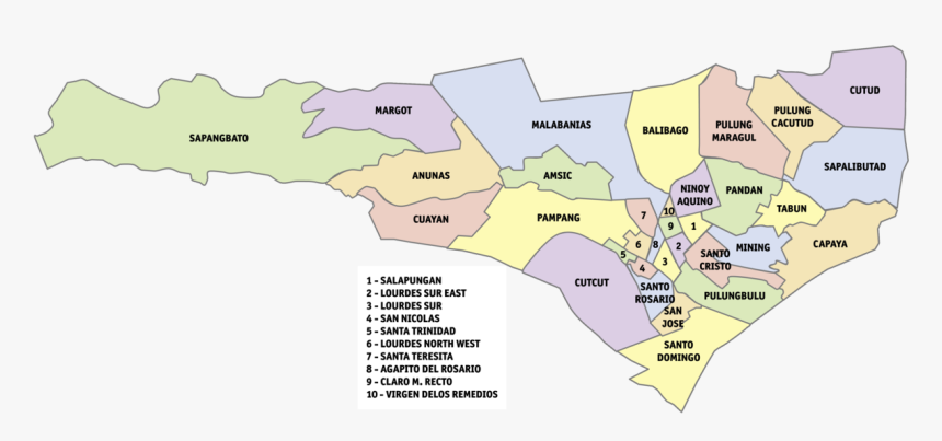 Mapa Ng Angeles City Pampanga, HD Png Download, Free Download