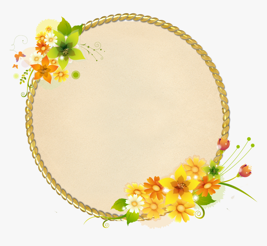 Molduras Arredondadas Com Flores Png - Portable Network Graphics, Transparent Png, Free Download