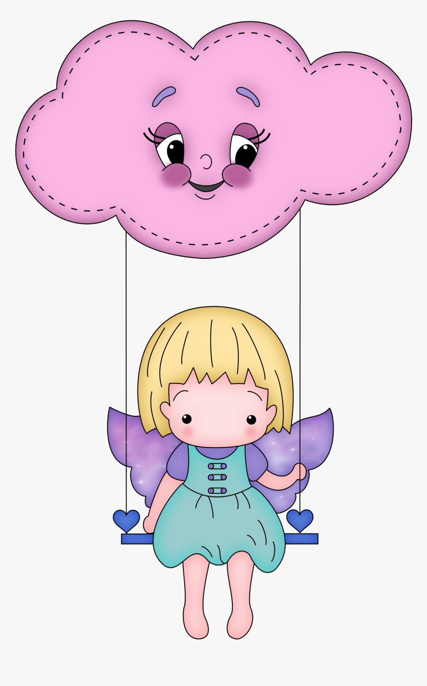 Angelito Y Colúmpio De Nube Ppsswingangel - Angel Clipart, HD Png Download, Free Download