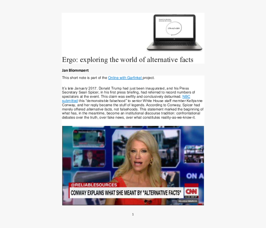 Kellyanne Conway Alternative Facts, HD Png Download, Free Download