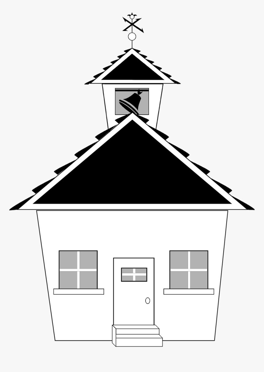Schoolhouse Vector House Black And White - Black And White School House, HD Png Download, Free Download