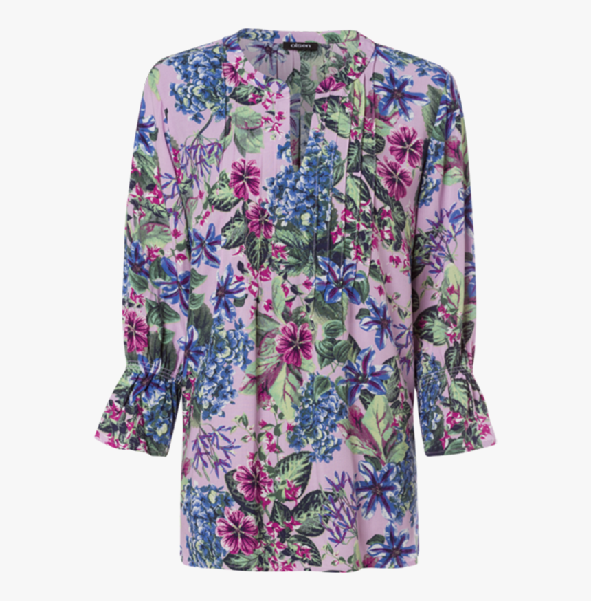 Olsen Pin-tuck Floral Print Blouse - Blouse, HD Png Download, Free Download
