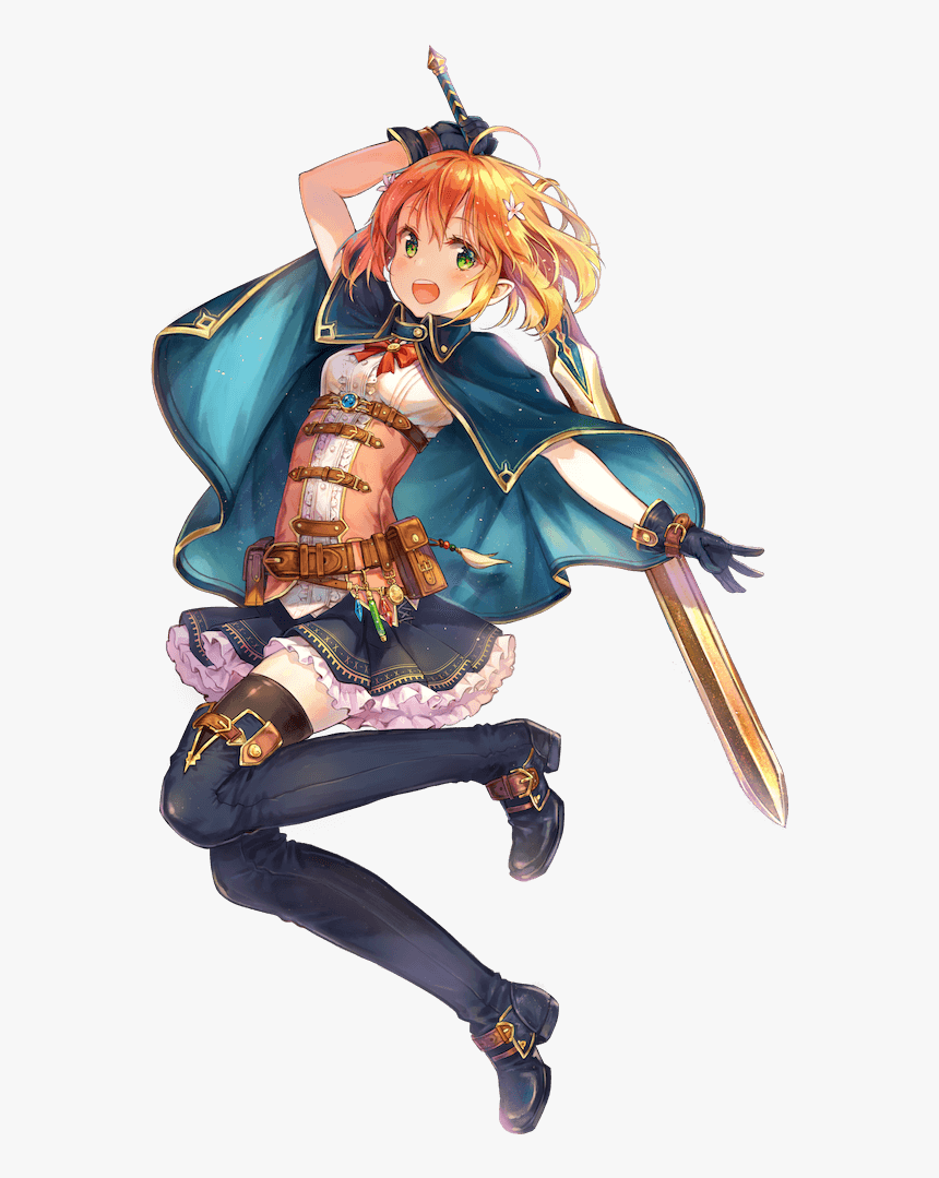 Cute Knight Anime Girl, HD Png Download - kindpng
