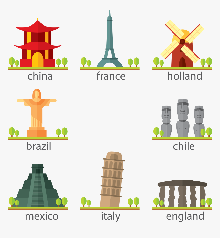 Landmark - Monumentos Del Mundo Dibujos, HD Png Download, Free Download