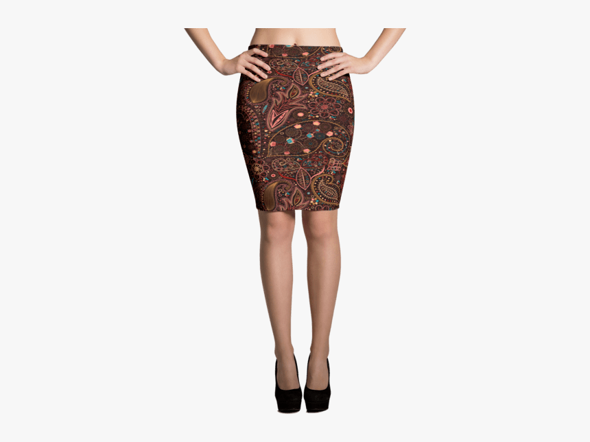 Rosy And Golden Floral Print Pencil Skirt - Pencil Skirts, HD Png Download, Free Download