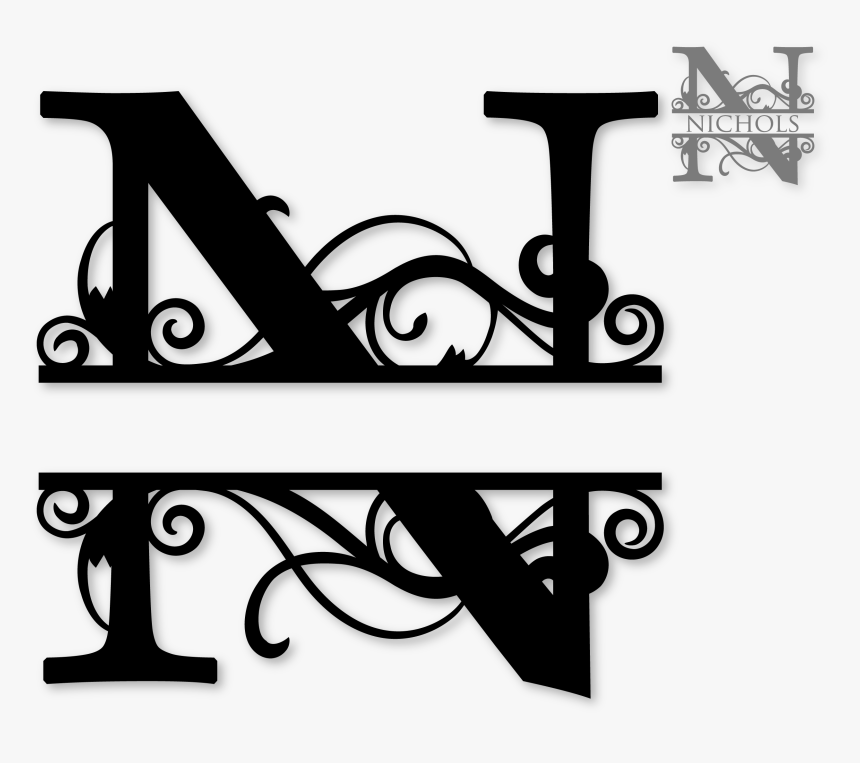 N Split Monogram Svg , Transparent Cartoons - N Split Monogram Svg, HD Png Download, Free Download