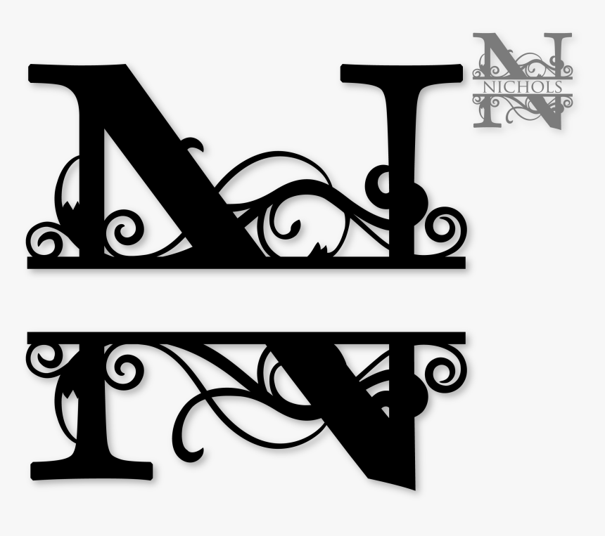 N Split Monogram Svg , Transparent Cartoons - N Split Monogram Svg, HD ...