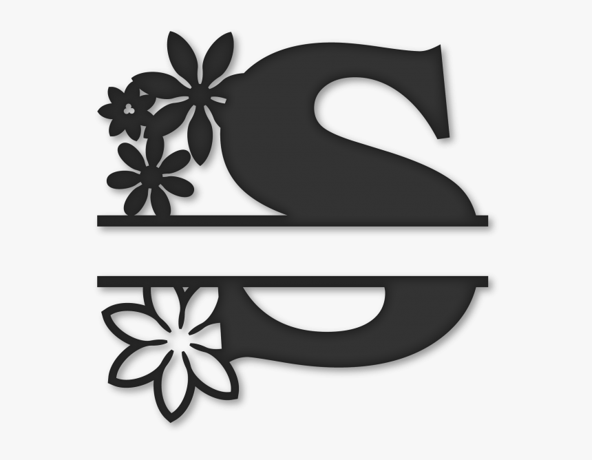 Flower Split Monogram S - Free Split Monogram Svg Letter S, HD Png Download, Free Download