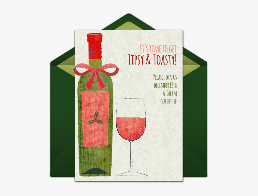 Christmas Wine Party Invitations, HD Png Download, Free Download